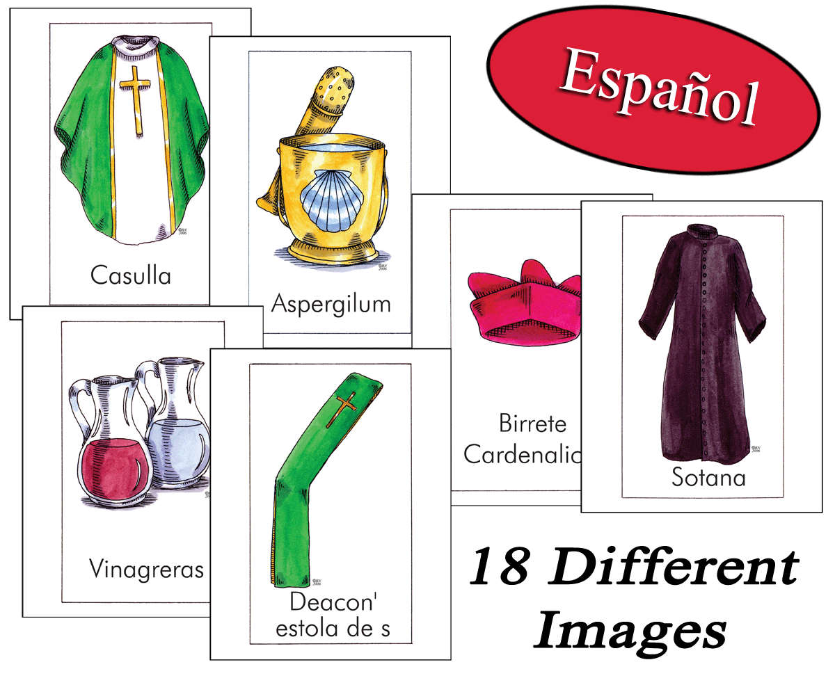 Spanish - Vessels & Vestments Classroom Cards