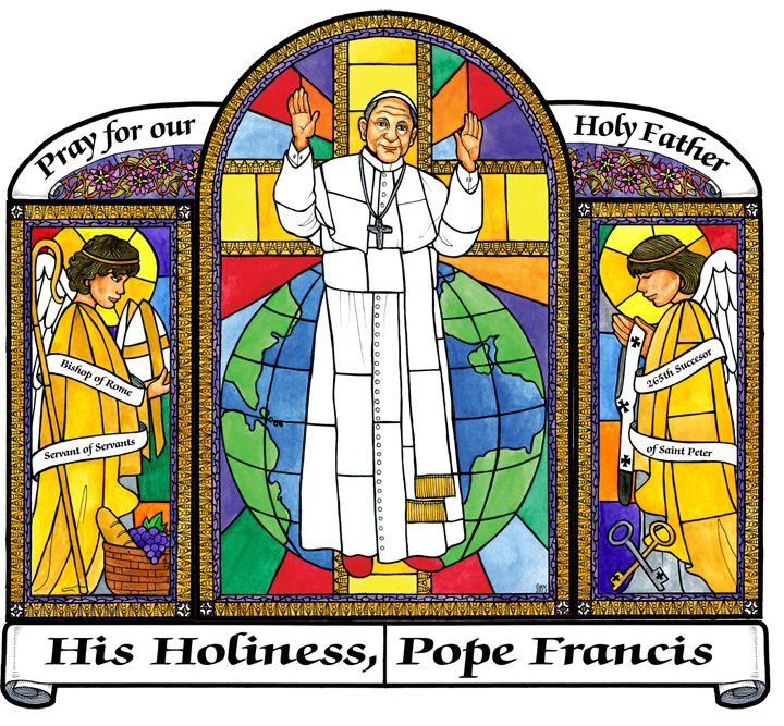 Stained Glass Pope Francis