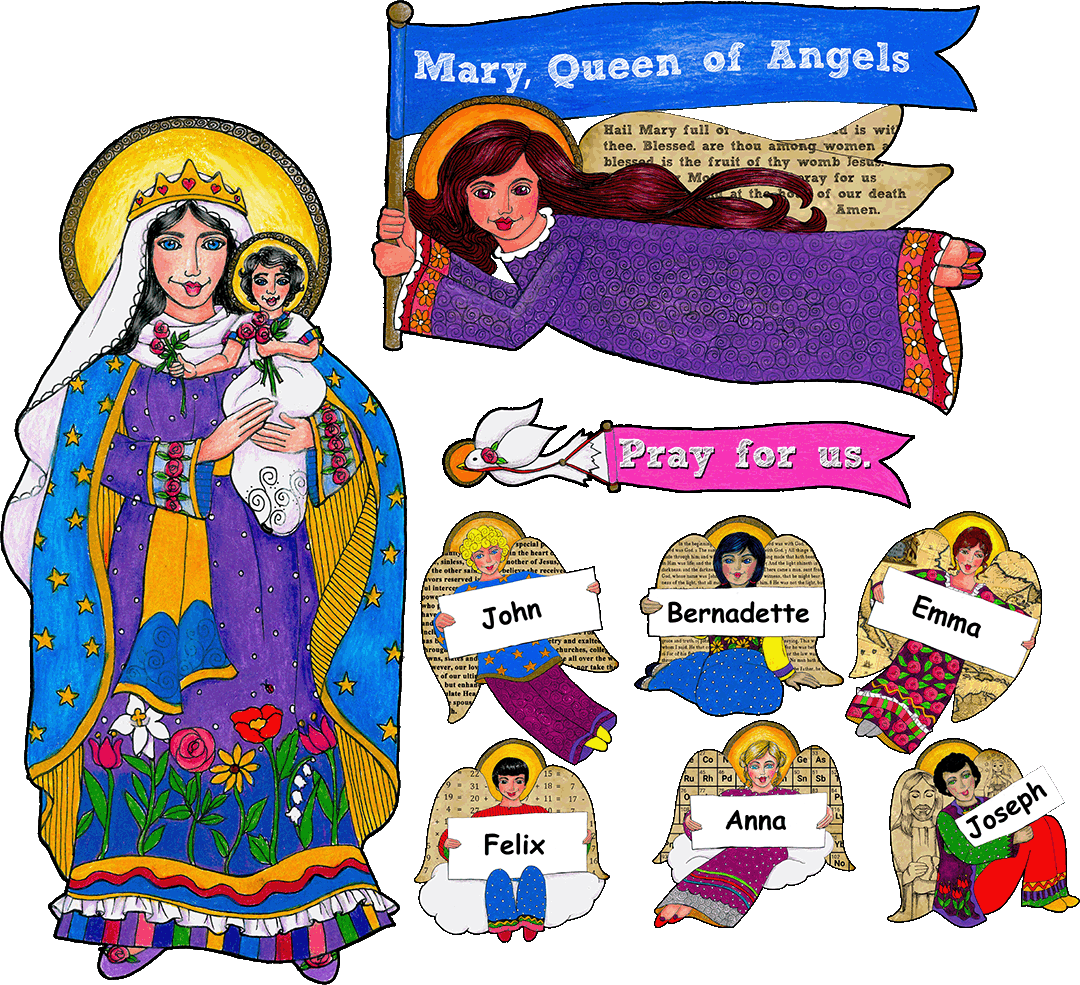 Boho Mary Angel Nameplate