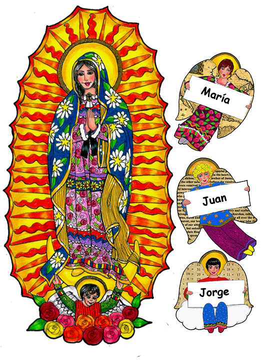 Boho Our Lady of Guadalupe and Nameplates Combo
