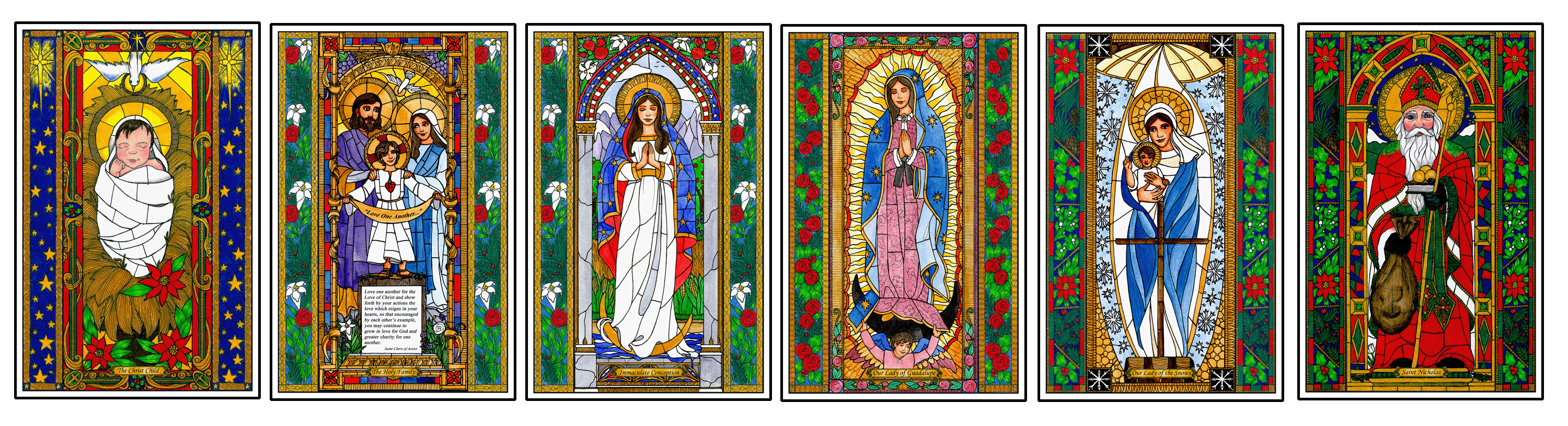 Stained Glass Saints of December Window Cling