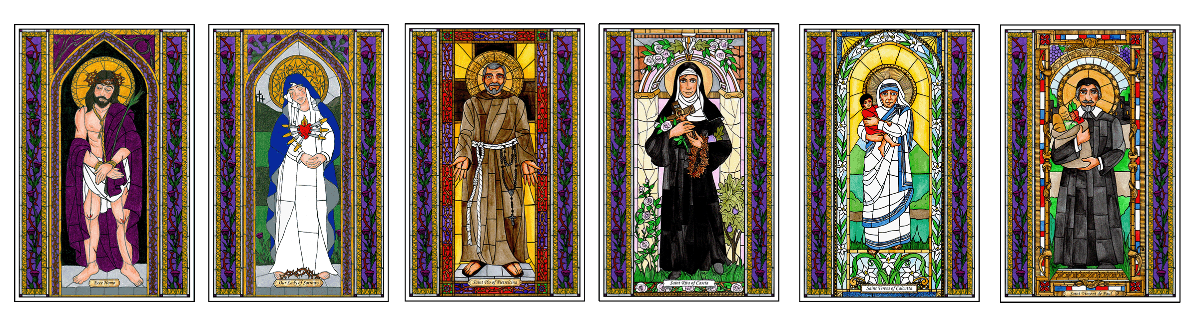 Stained Glass Saints of Lent