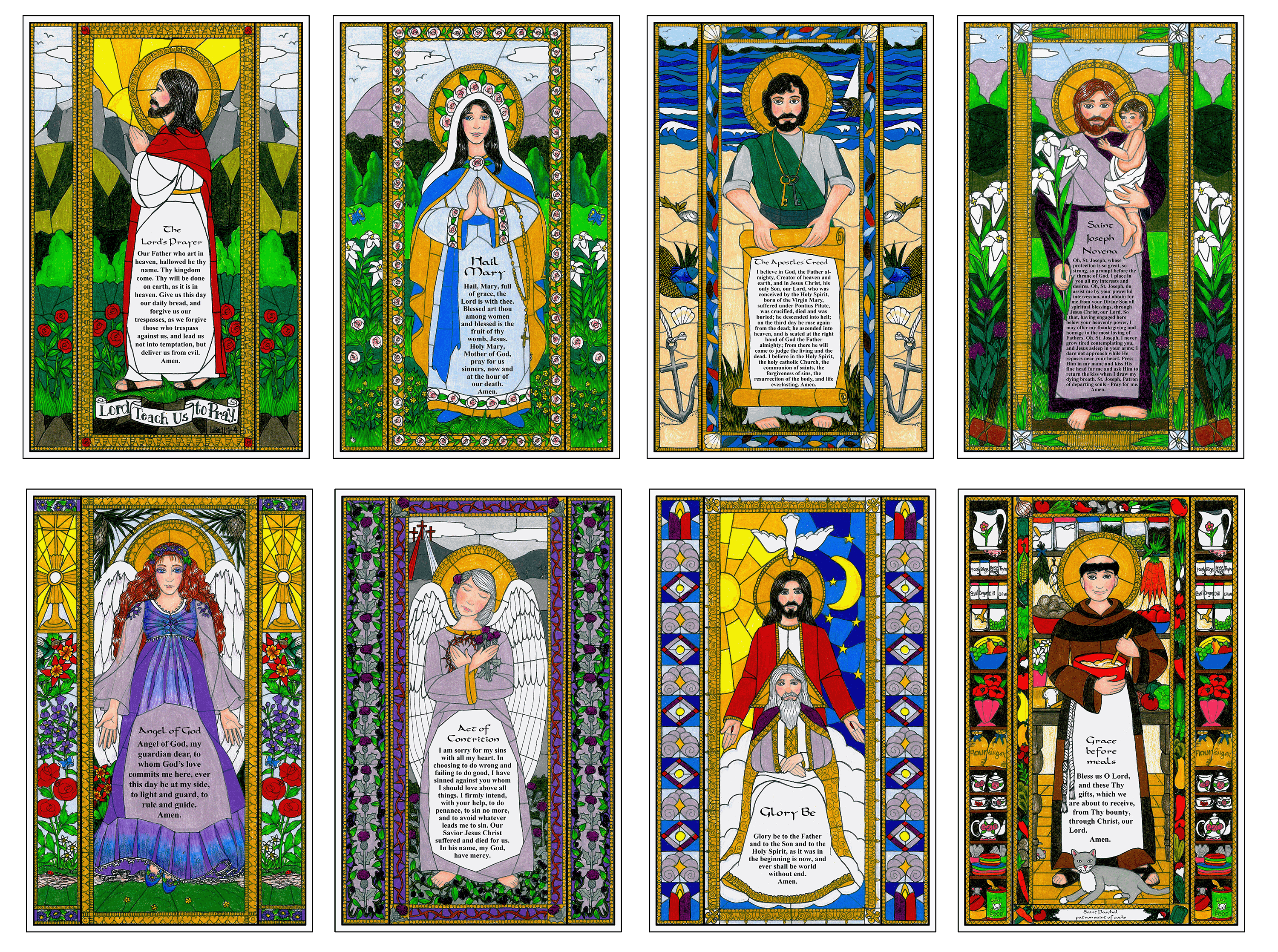 Stained Glass Prayer Set 1 - English