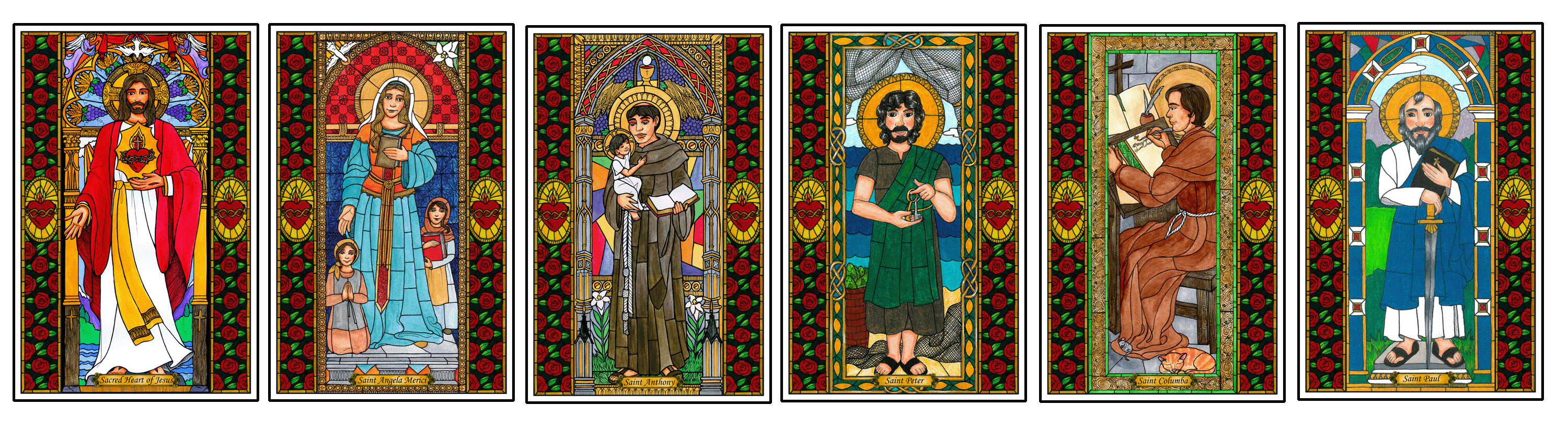 Stained Glass Saints of June Window Cling