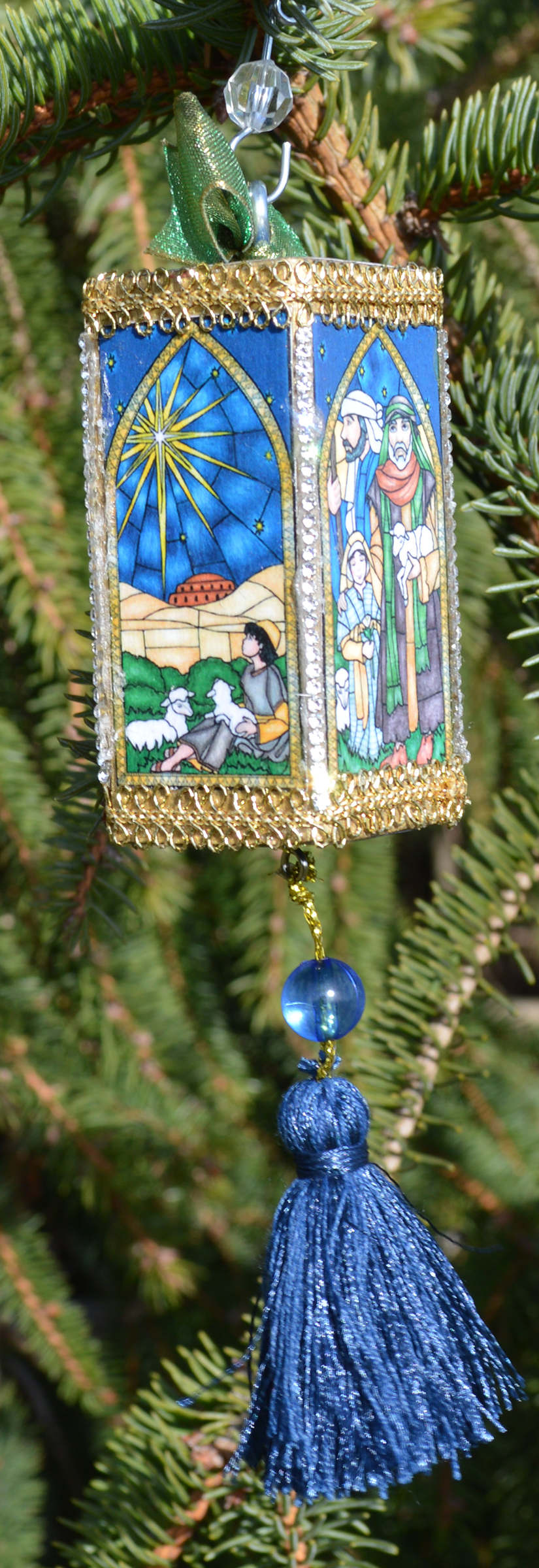 Shepherds Block and Tassel Christmas Ornament