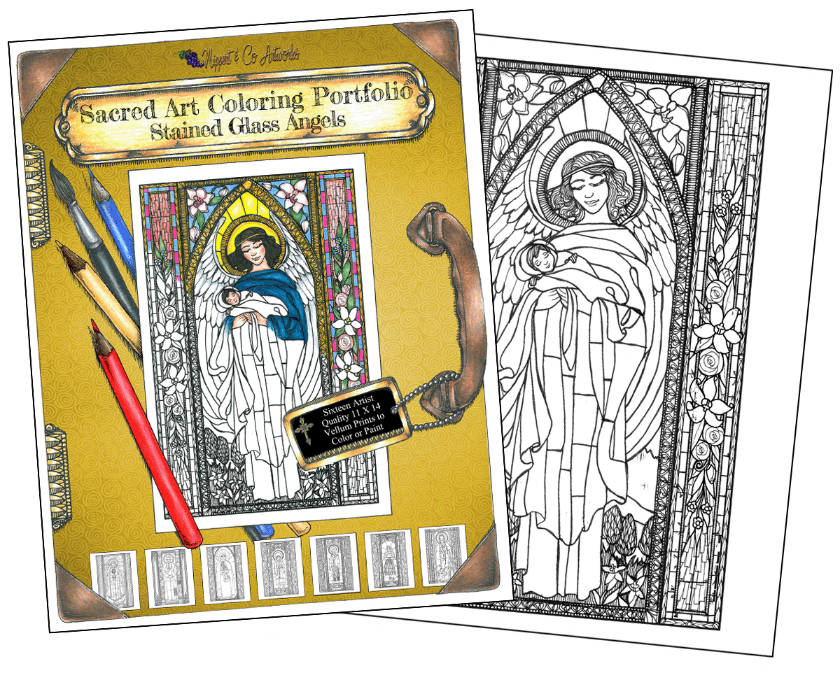 Stained Glass Angels Coloring Portfolio