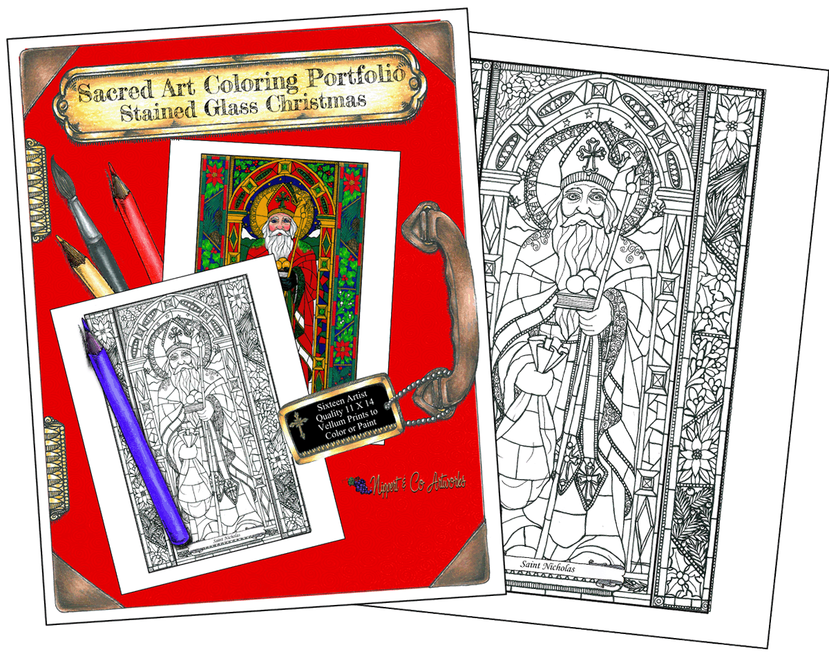 Stained Glass Christmas Coloring Portfolio