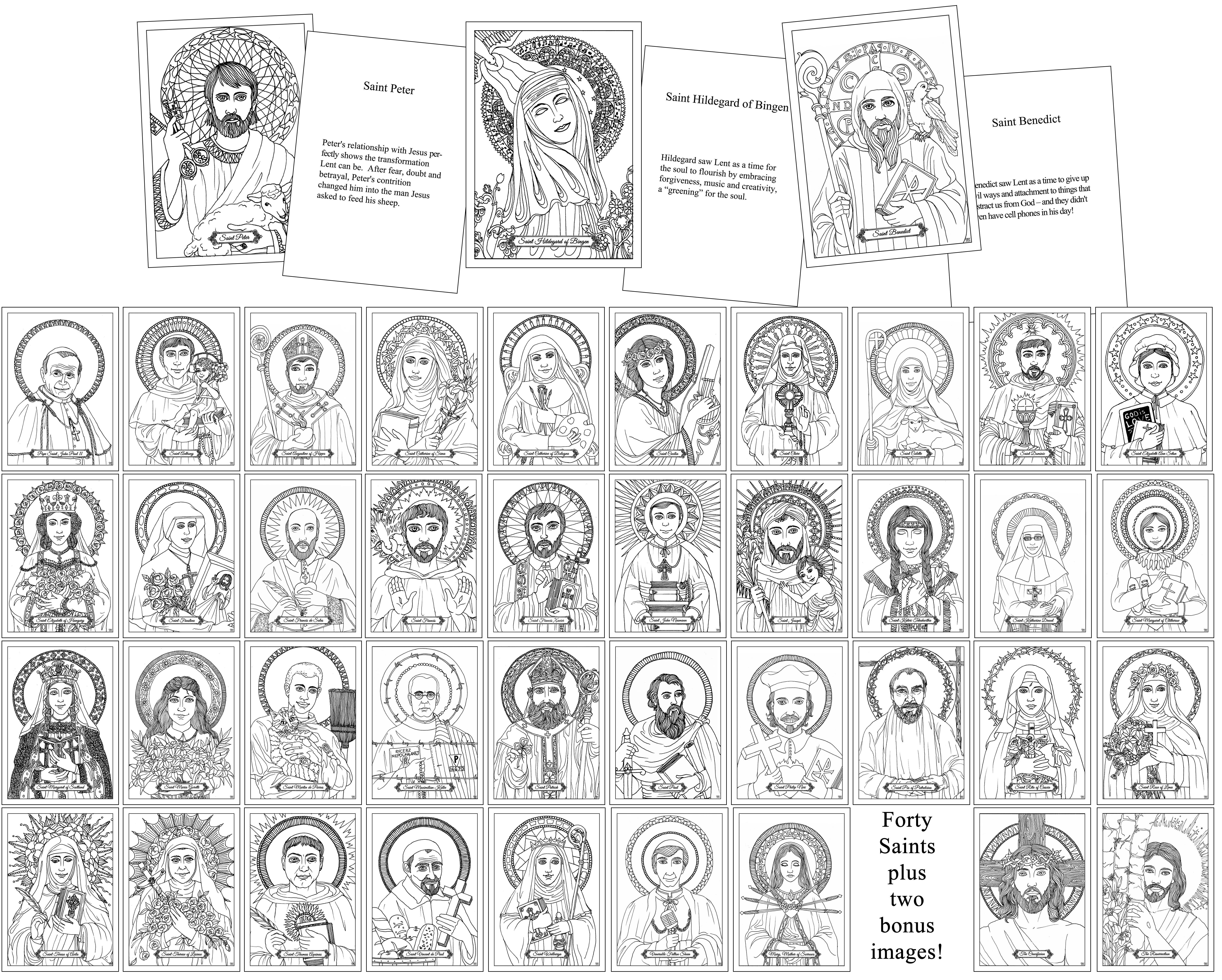 Forty Days, Forty Saints Take Along Coloring Portfolios
