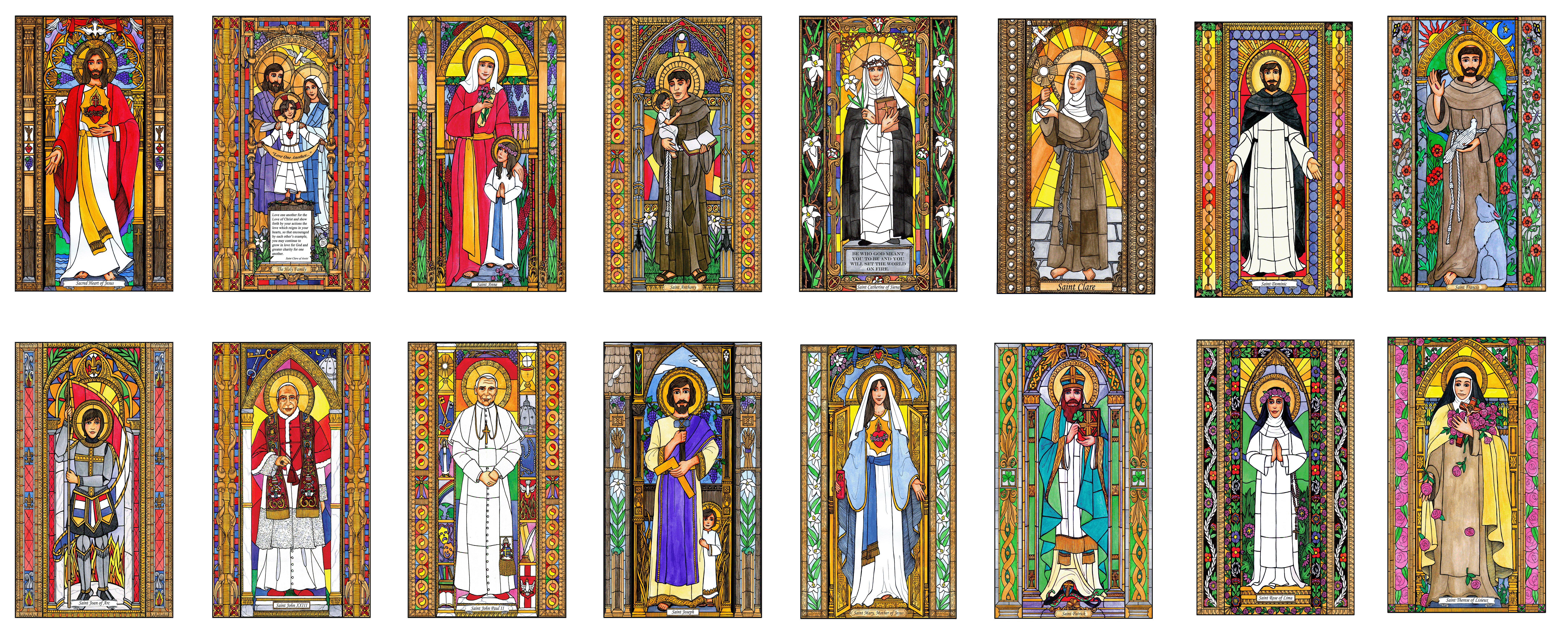 Catholic Saints Set 1 Coloring Portfolio