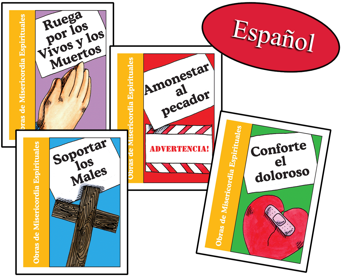 Spanish - Spiritual Works of Mercy Classroom Cards