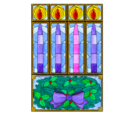 Stained Glass Advent Wreath