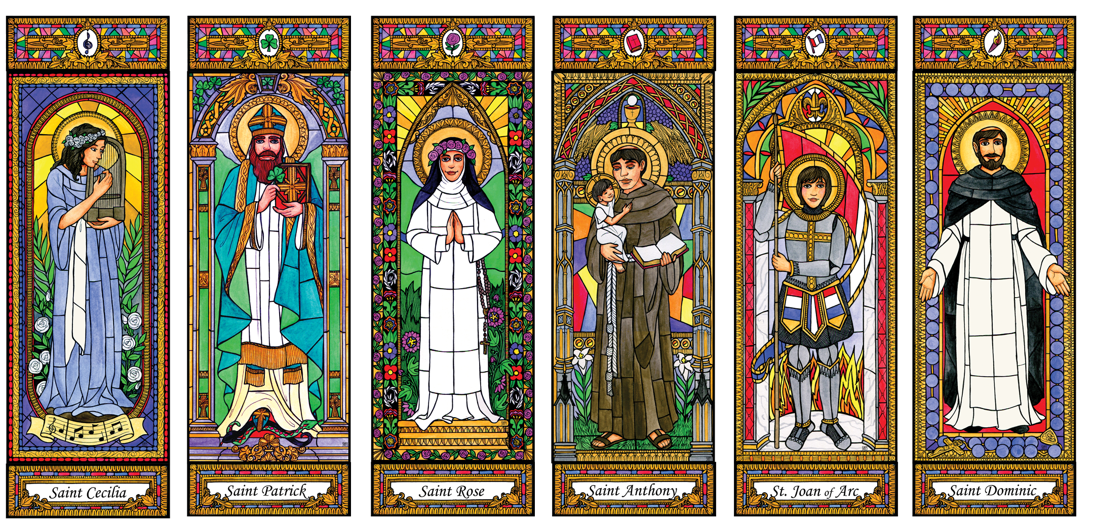 Stained Glass Saints Set 2