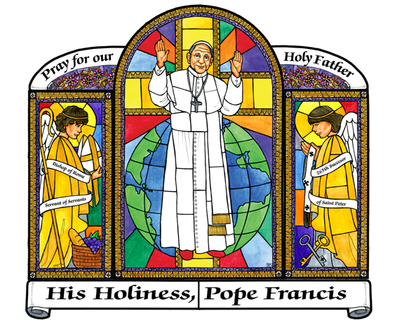 Stained Glass Pope Francis
