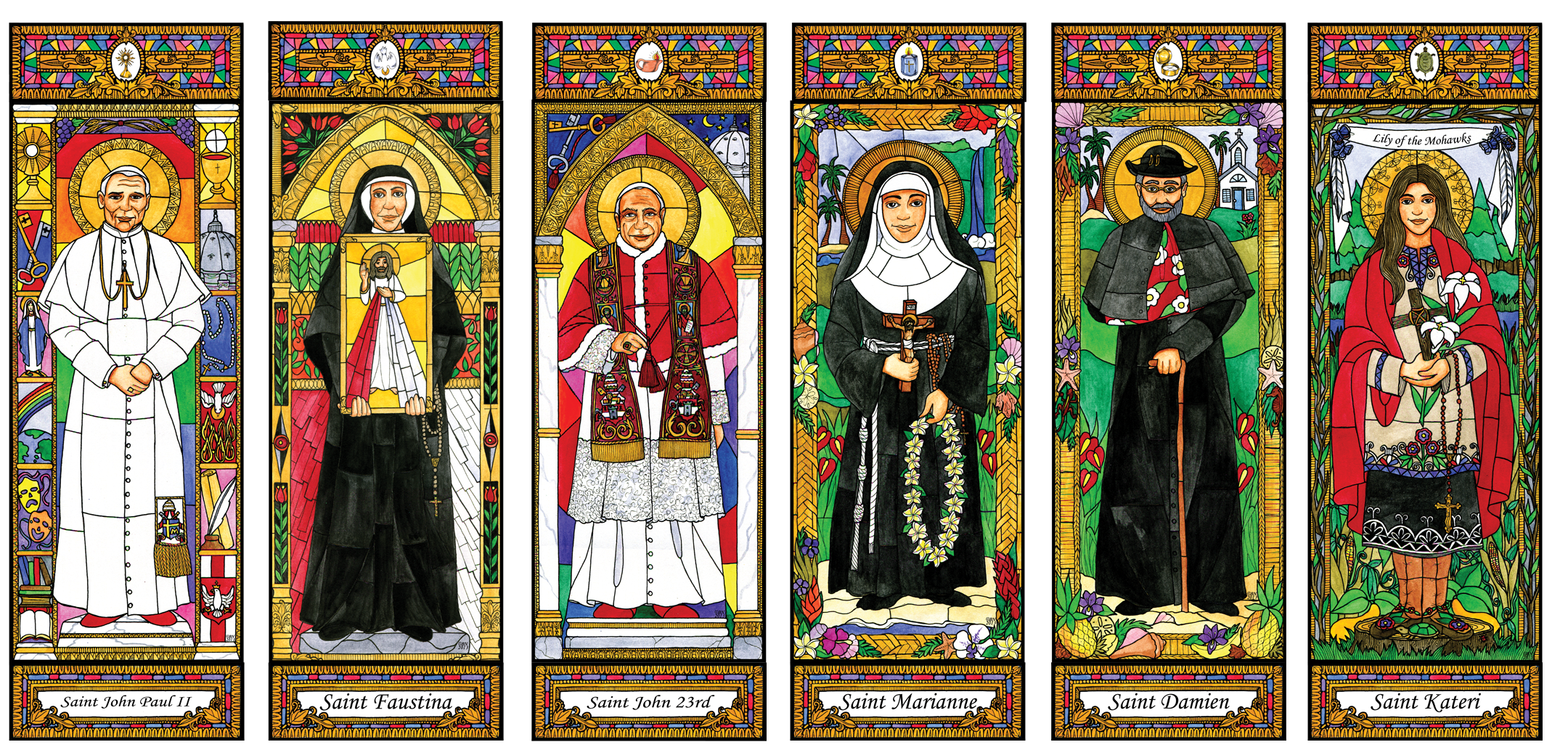 Stained Glass Saints Set 3