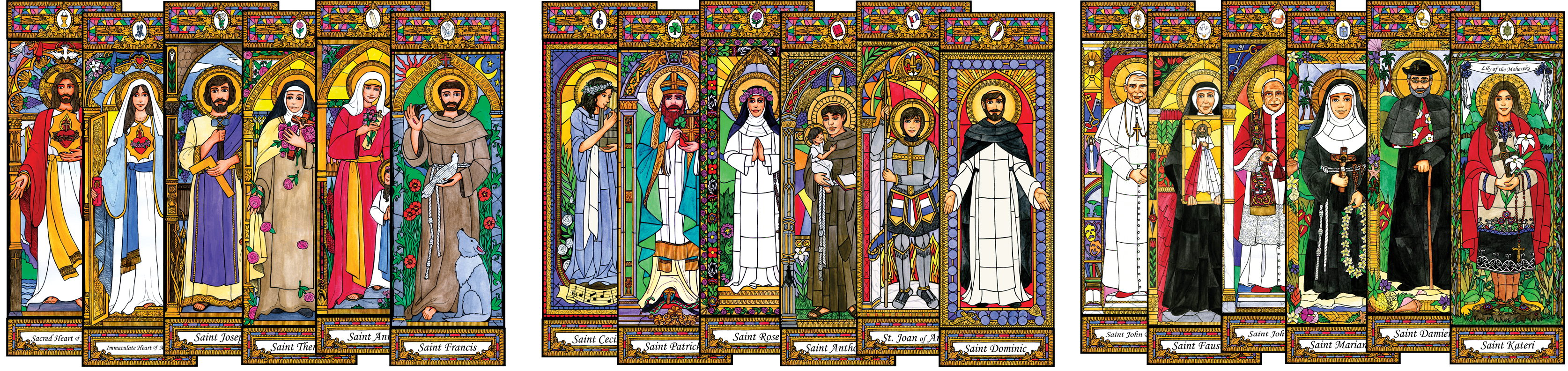 Stained Glass Saints Combo