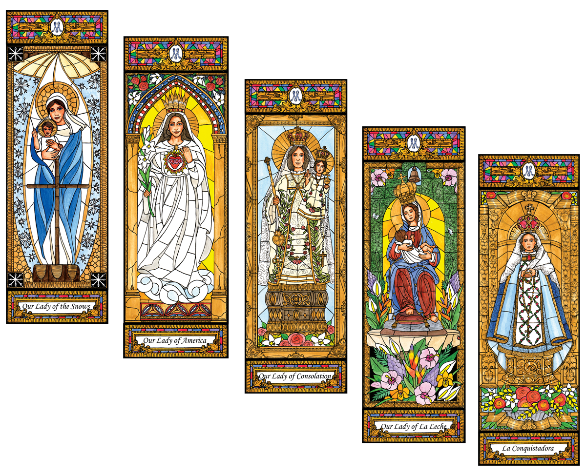 Stained Glass Mary Set 4