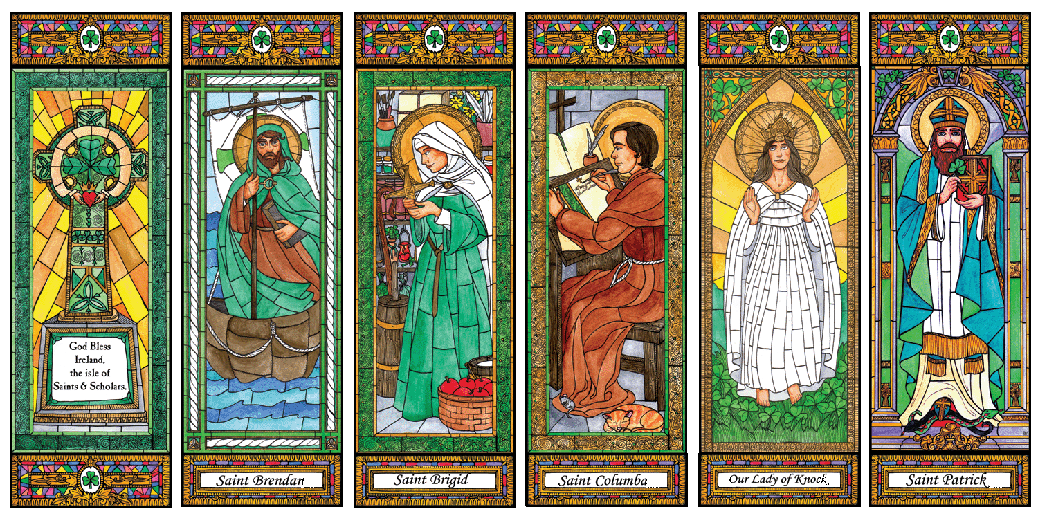 Stained Glass Set 6 - Irish Saints