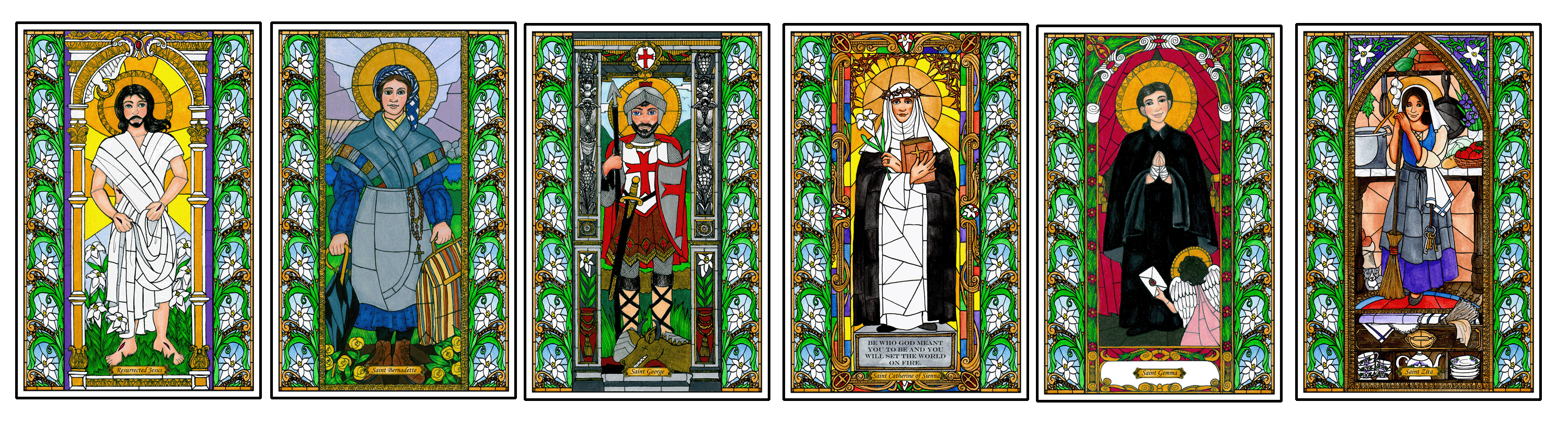 Stained Glass Saints of April