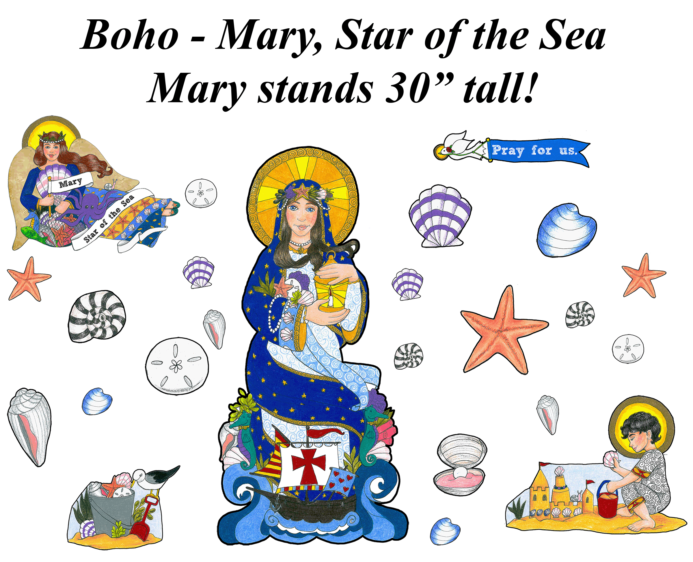 Boho Mary, Star of the Sea (Summer)