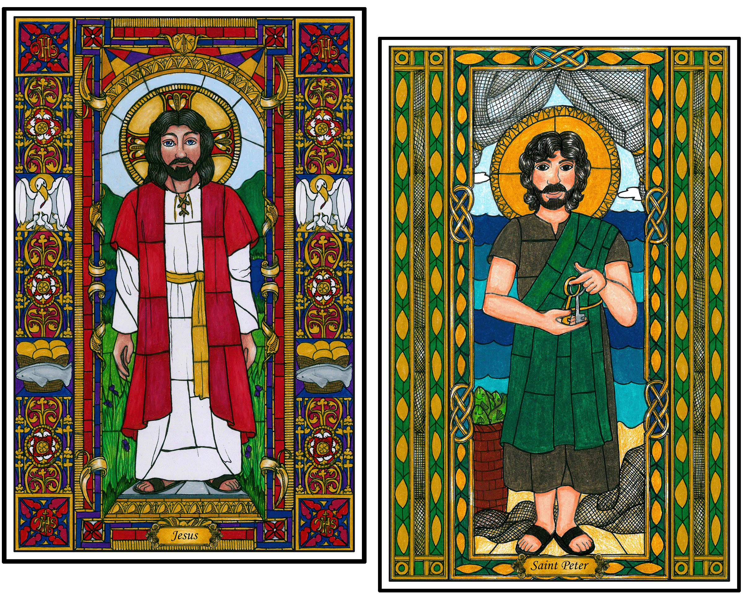 Stained Glass Apostles Window Clings