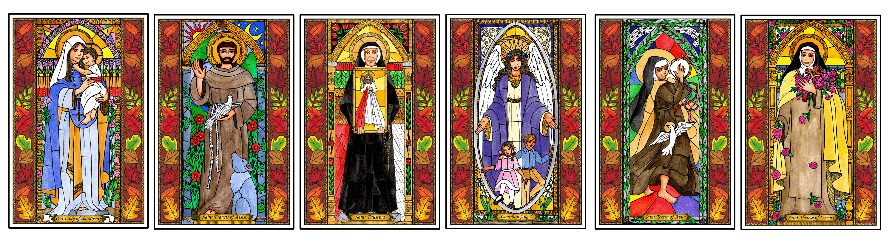 Stained Glass Saints of October