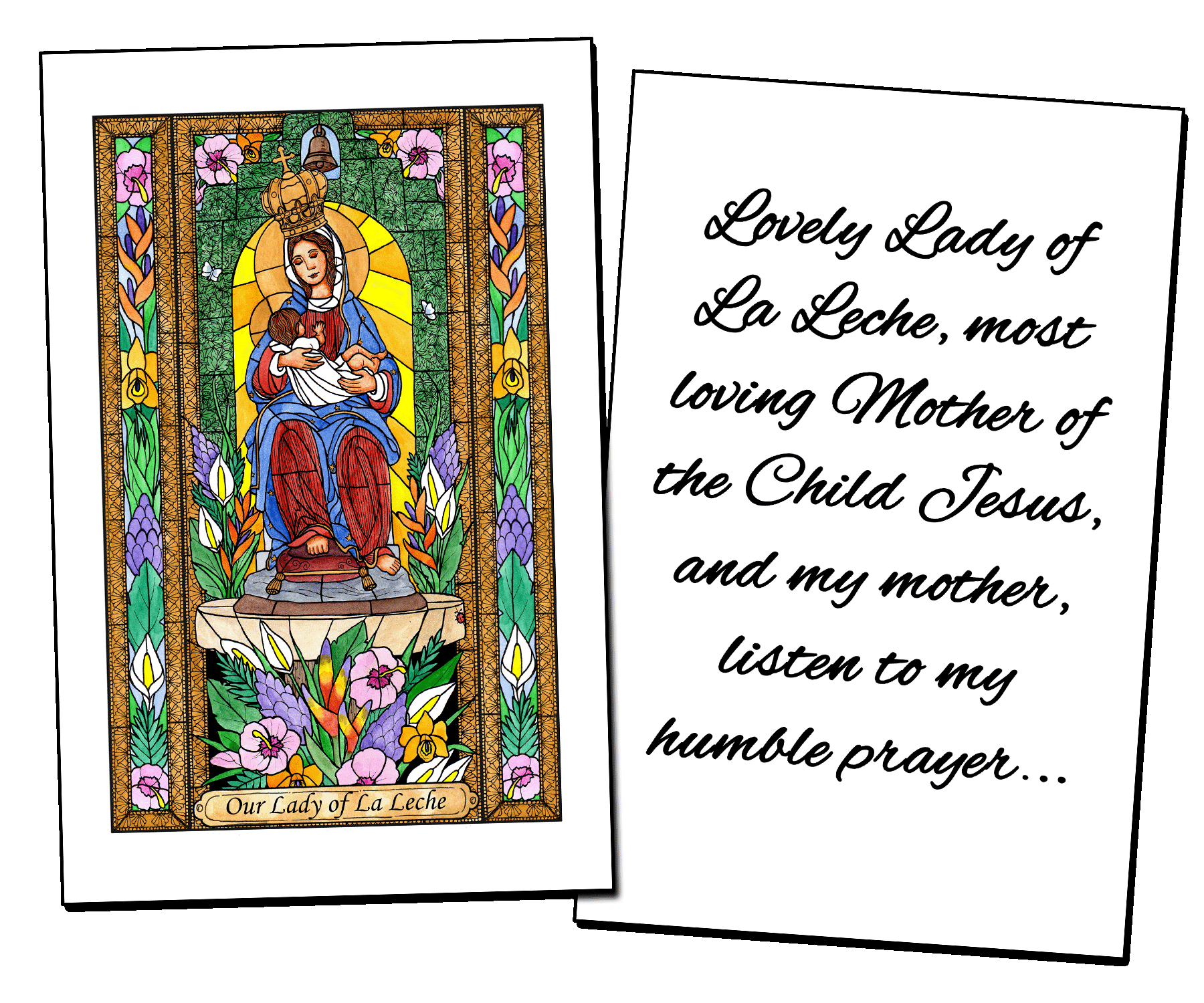 Our Lady of La Leche Holy Cards