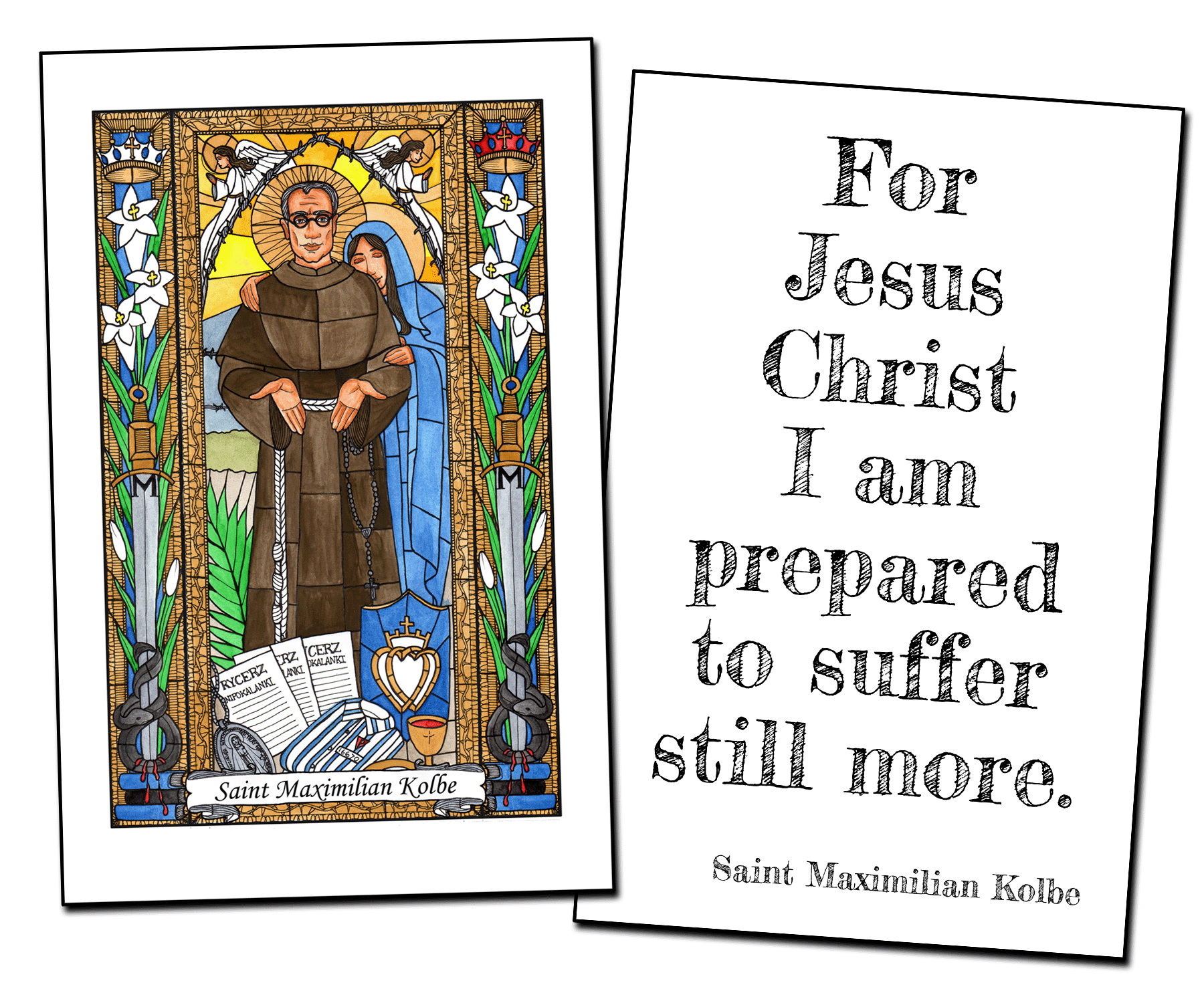 Saint Maximilian Kolbe Holy Cards