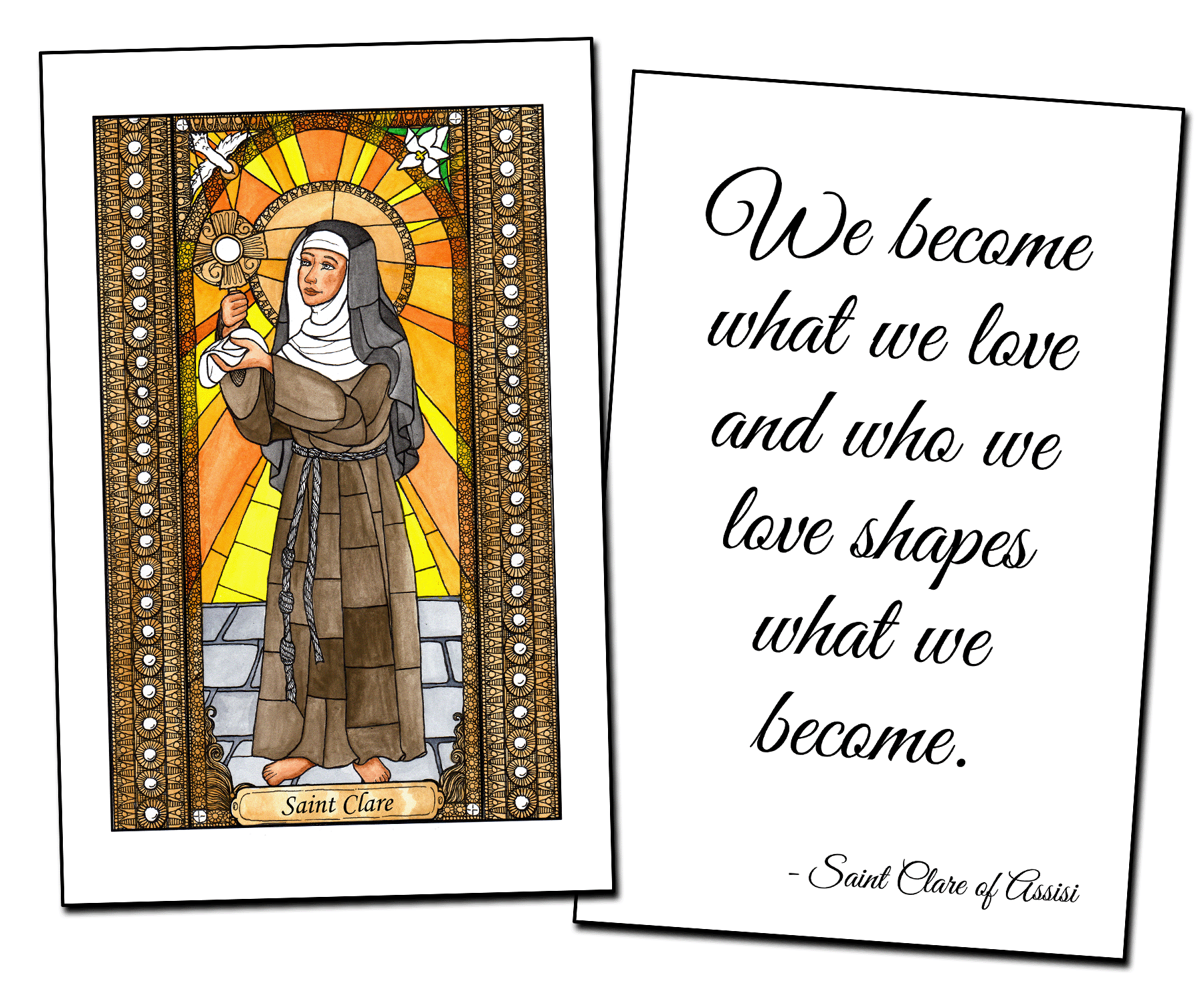 Saint Clare of Assisi Holy Cards