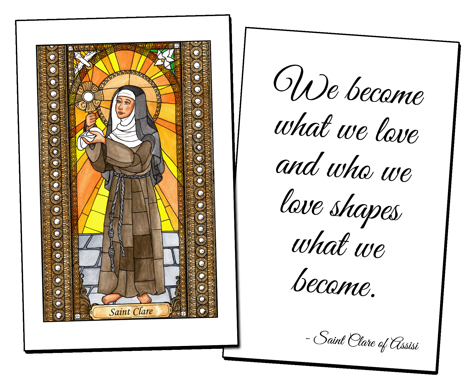 Saint Clare of Assisi Holy Cards