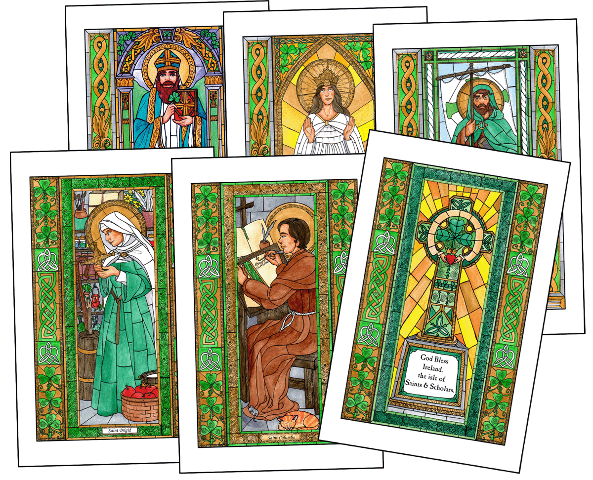 Irish Saints Holy Cards