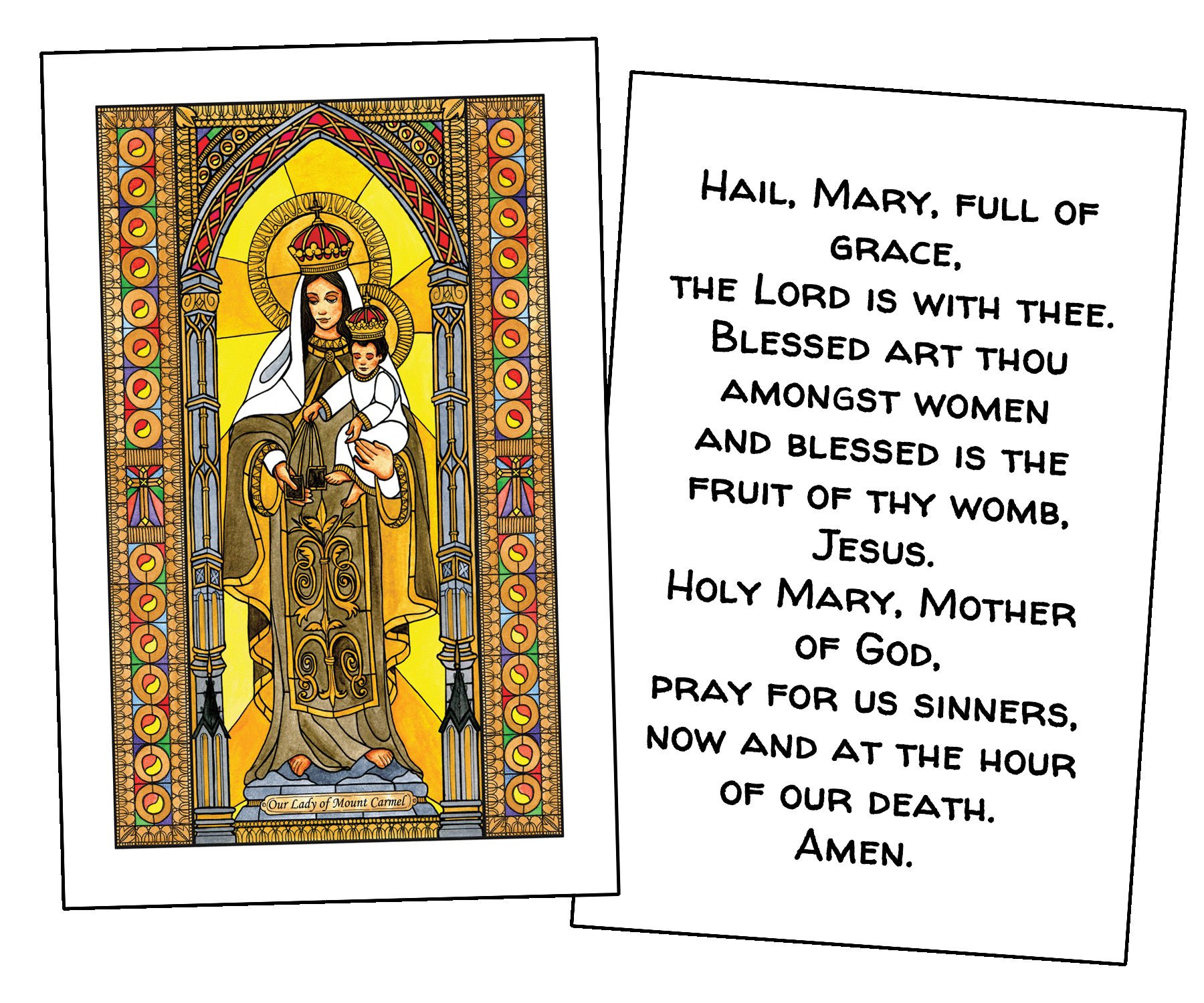 Our Lady of Mount Carmel Holy Cards