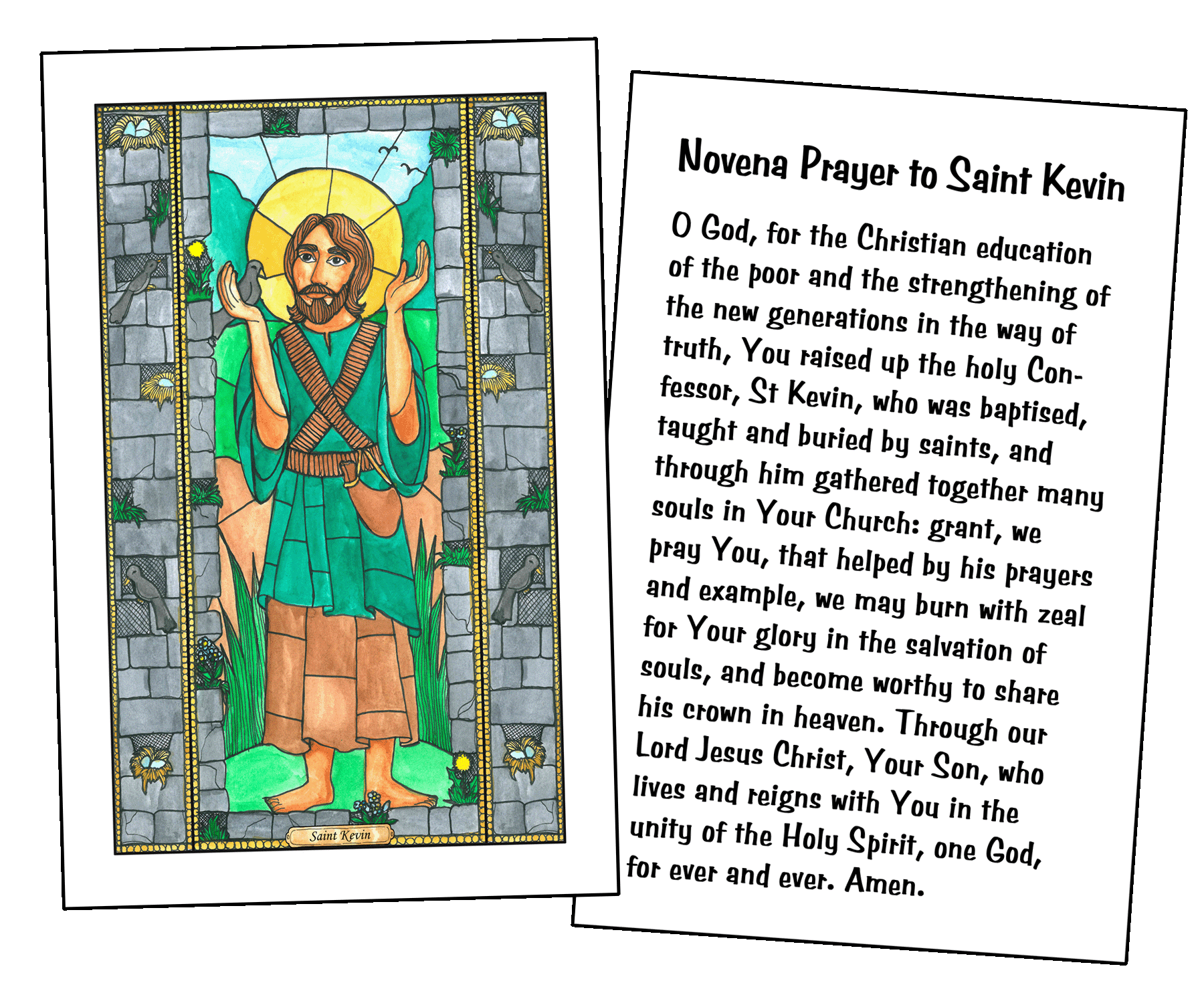 Saint Kevin Holy Cards