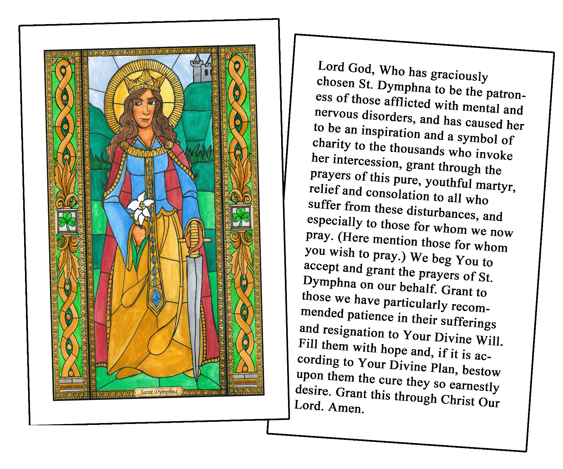Saint Dymphna Holy Cards